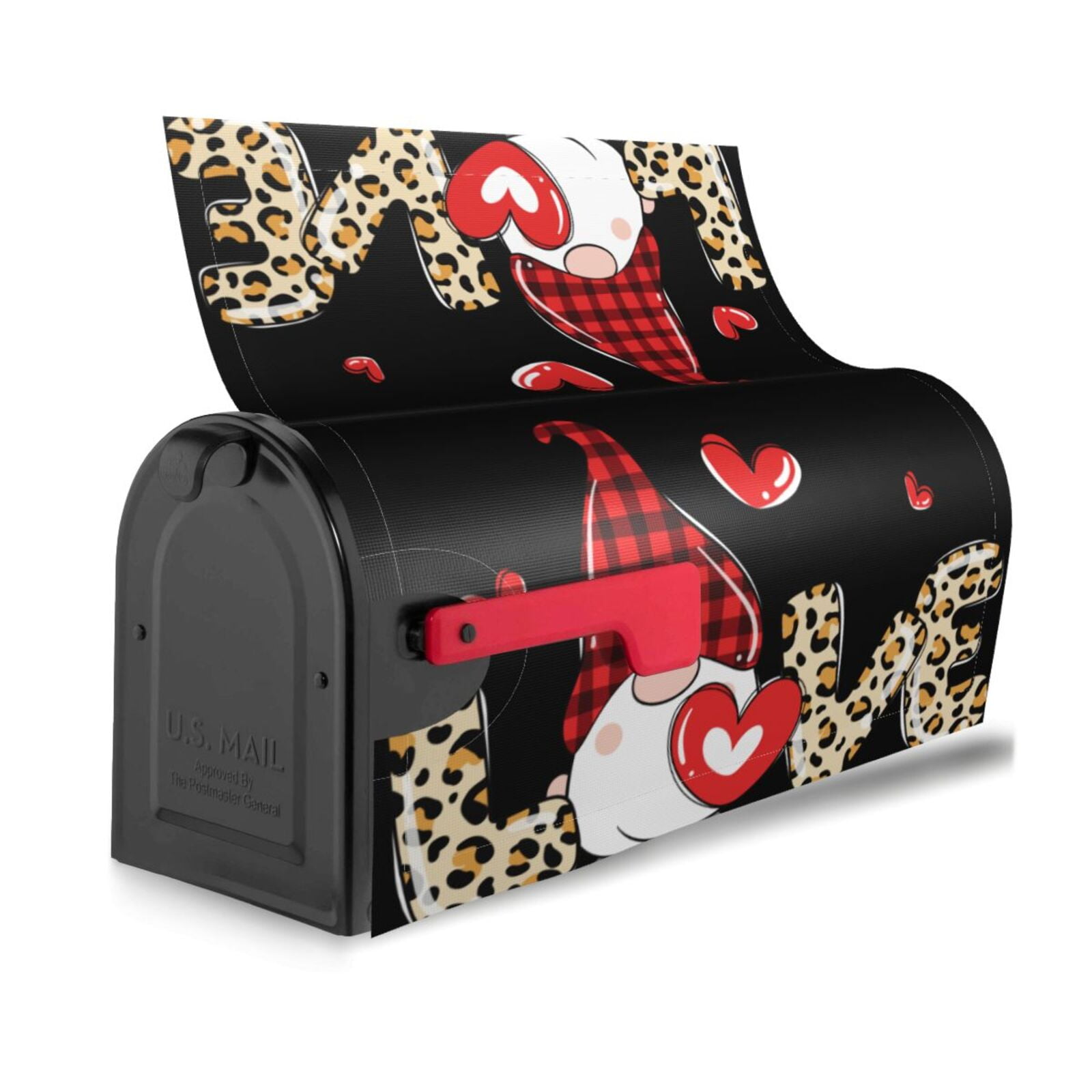 Logiee Love Gnomes Print Post Letter Box Wrap Decor, Mailbox Cover Suitable for Standard Mailbox and Large Size Mailbox,Outdoor Yard Decoration-25.5x21 in