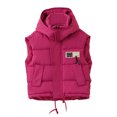 thumbnail image 2 of Puffer Vest for Kids Foldable Hooded Zip Up Logo Print Padded Girls Coat Boys Sleeveless Shirt with Pockets(4 Years 120,Hot Pink), 2 of 5