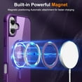 thumbnail image 3 of ELEHOLD Case for iPhone 16 Plus, Military Grade Protection Translucent Matte Case with 360° Rotatable Magnetic Ring Stand,Purple, 3 of 7