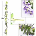 thumbnail image 2 of Enredaderas de glicina artificiales, flores de seda falsas colgantes, guirnaldas de plantas de enredadera artificiales para jardín, pared exterior, decoración floral para fiestas en la jungla, arco, 2 of 5