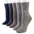 thumbnail image 1 of Xiao Hua Calcetines gruesos de mezcla de lana, 5 pares, botas, tallas 8-11, 1 of 4