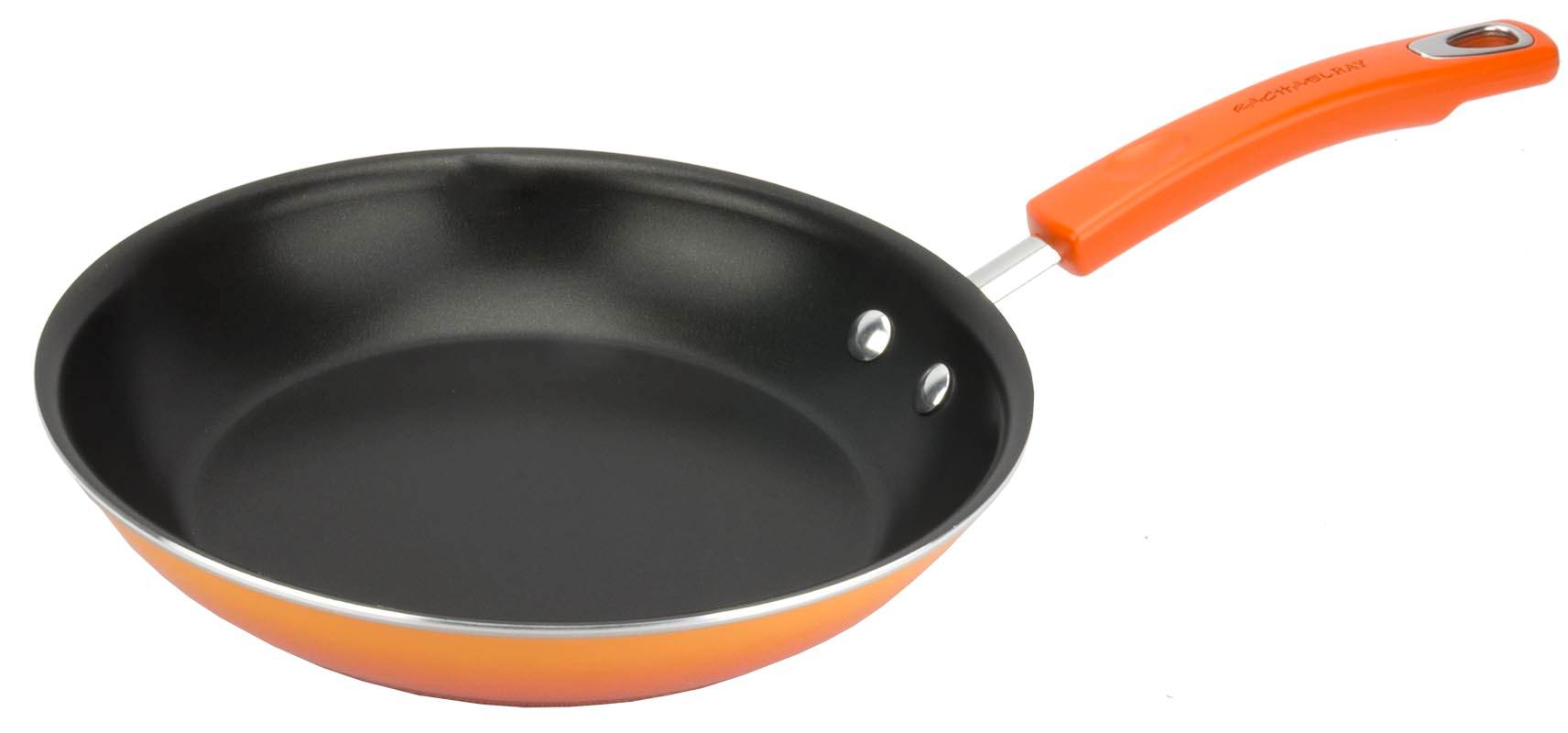 Rachael Ray 10-Piece Kitchen NonStick Hard Enamel Cookware Set Pots Pans, Orange - image 2 of 9