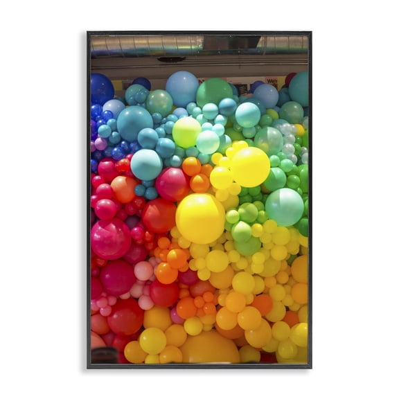 Stupell Industries Lively Colorful Balloons Black Framed Giclee Art, design by LISH Creative