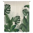 thumbnail image 2 of Monstera Leaves Sheer Curtains 108" Extra Long, Summer Green Tropical Plants Leaf Beige Light Filering Curtains, Privacy Drapes Simi Floor to Veiling Curtain for Living Room Large Window Treatment, 2 of 9