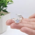 thumbnail image 6 of JAY JOOLS Moonstone Leaf Ring – Sterling Silver Adjustable Ring for Women, 6 of 9