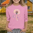 thumbnail image 2 of KAUOD 3/4 Length Sleeve T-Shirt for Girls Round Neck Casual Summer Tunic Tops Teens Basic Tees Embroidered Shirts Pleated Blouse, 2 of 5