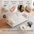thumbnail image 6 of Aukfa Queen Sleeper Sofa Bed, Convertible Loveseat Pull Out Sofa Couch with Side Pockets, White, 6 of 9