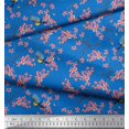 thumbnail image 3 of Soimoi Rayon Fabric Floral & Blue Tit Bird Printed Fabric 1 Yard 56 Inch Wide, 3 of 3
