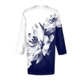 thumbnail image 4 of Workout Tops for Women Fall Plus Size Blouse 3/4 Sleeve V Neck Floral Print Tunics Dressy Casual Tshirts Fall Outfits for Women 2024 Trendy dark blue XX-Large, 4 of 6