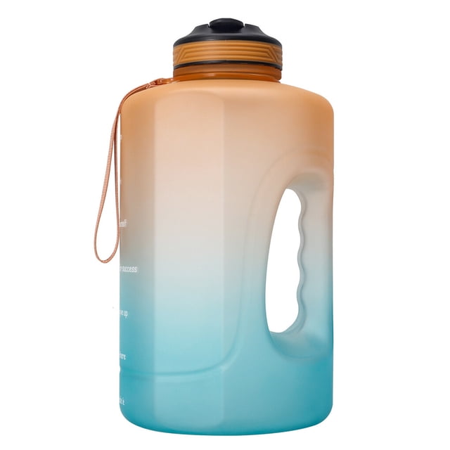 Advancent Deportes del envase de los jarros del galón de la botella de agua de la motivación 3.78L Ropa Deportiva, Zapatos naranja verde