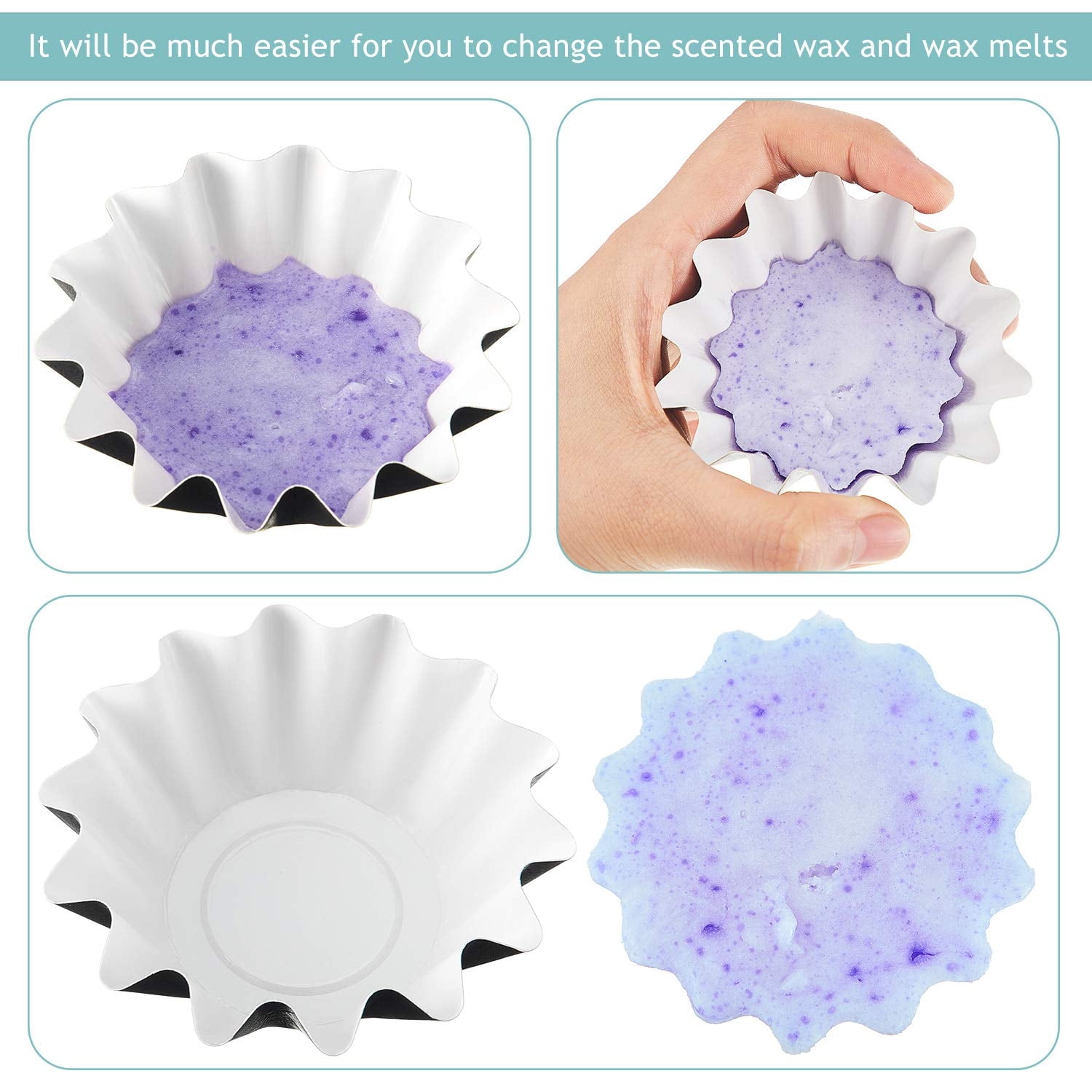 200pack Wax Melt Liners Reusable Wax Warmer Liner Candle Popper Liner Wax  Tray With Metal Mixing Spoon