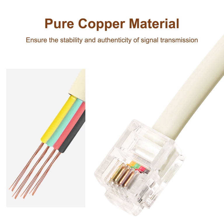 Lot De 2 Adaptateurs RJ11 CAT3 Femelle Type D - Connecteurs 6P4C Vers 4 Broches Pour Téléphone