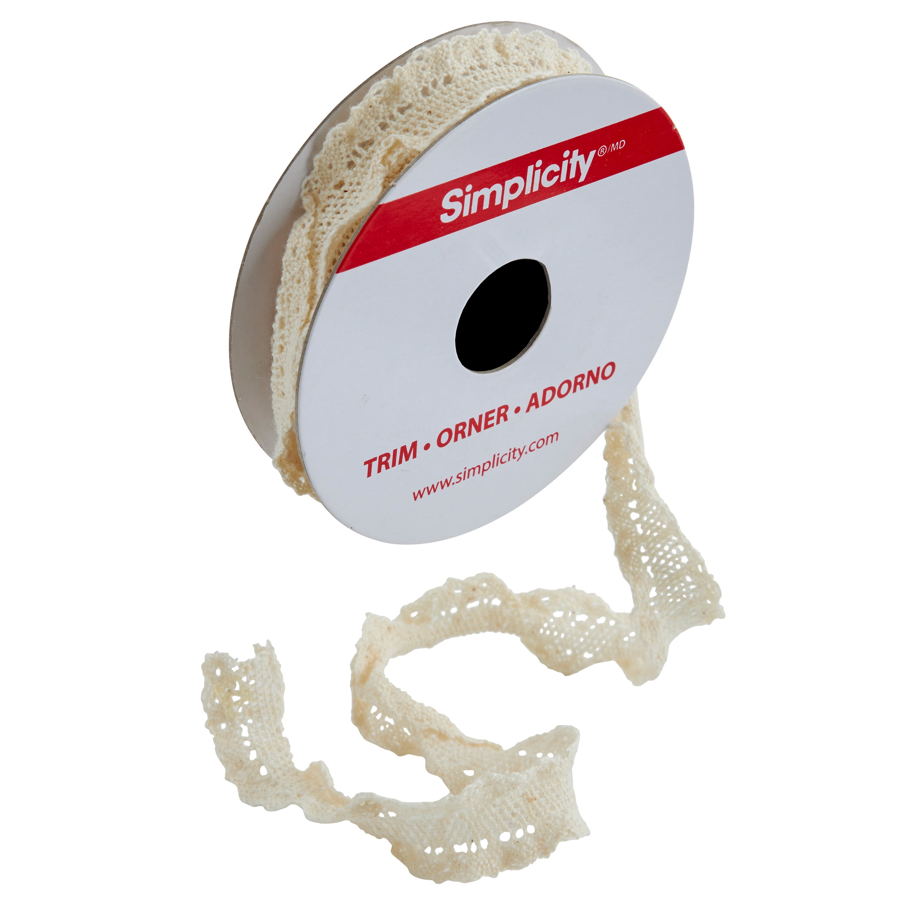 (4 pack) Simplicity Trim, Cream 5/8 inch Elastic Ruffle Trim Great for Apparel, Home Decorating, and Crafts, 3 Yards, 1 Each