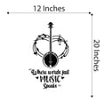 thumbnail image 4 of Music Wall Decal Banjo Guitar Silhouette with Musical Notes Bedroom Wall Decal for Boys Instrument Cute Themed Room Decal - Size: 12 In x 20 In, 4 of 5