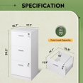 thumbnail image 3 of 3 Drawer File Cabinet with Lock, Vertical Wood Filing Cabinet for Home Office, Printer Stand for Letter and A4 Size, White, 3 of 9