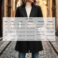thumbnail image 2 of cocolona Pea Coats for Women Solid Color Elegant Notched Lapel Single Breasted Overcoat Slim Fit Pleated Hem Long Jacket, 2 of 7