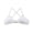 White-S, variant on Women's Ribbed Cotton Wirefree Yoga Bra Unlined V Neck Triangular Cups Crosses Back Design Bralette For Gym Workouts