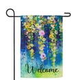 thumbnail image 2 of Northlight Watercolor Floral "Welcome" Outdoor Garden Flag 18" x 12.5", 2 of 5