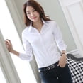 thumbnail image 4 of Blusas Casuales Para Mujer Camisa Blanca De Manga Larga, 4 of 4