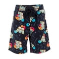 thumbnail image 3 of Men's Ripple Junction Black/Gold WWE Retro Wave Chrome Logo Board Shorts, 3 of 5