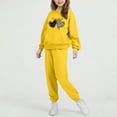 thumbnail image 6 of ATOGUTA Fall Outfits for Girls Tracksuit Drop Shoulder Hoodie Sweatshirt and Sweatpants Joggers Set with Pockets Size 2T-14, Yellow, 6 of 6