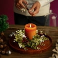 thumbnail image 2 of Pillar Candle Rings Wreath Artificial Leaves Tabletop Centerpieces for Christmas, 2 of 7