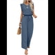 thumbnail image 3 of para Mujer, Verano 2025, Mangas con Volantes, Cuello Cuadrado, Mono con Cordón y Bolsillos, Azul Real, Talla M, 3 of 10