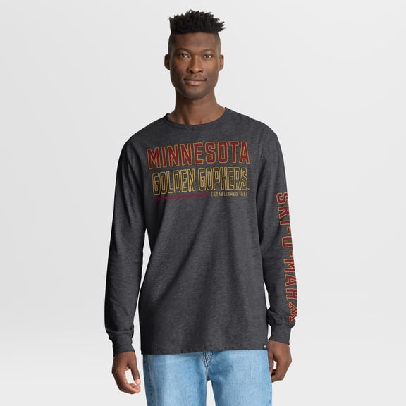 Men's Fanatics Charcoal Minnesota Golden Gophers Quad Fuel The Fire Long Sleeve T-Shirt