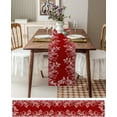 thumbnail image 3 of Christmas Table Runner Xmas Ball Pine Branches Berry Table Runners Dresser Scarves Red Tabletop Cover Decorative Runners for Dinner Parties, Winter Holidays Christmas Table Decorations, 13x90 inches, 3 of 6