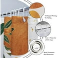 thumbnail image 6 of Orange Boho Mid Century Modern Shower Curtain for Bathroom Decor 72Wx72H Abstract Gold Leaves Minimalist Geometric Arch Sun Art Printed Fabric Polyester Waterproof 12 Pack Plastic Hooks, 6 of 6