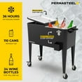 thumbnail image 4 of Permasteel Party Cooler with Divider, Spacious 80-Qt Capacity, Chills 36hrs, Serving Tray, Rolling Ice Chest for Indoor and Outdoor Entertainment, Matte Black, 4 of 11
