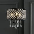 thumbnail image 2 of JONATHAN Y Avah Metal/Crystal Adjustable LED Drop Chandelier, Black/Clear by JONATHAN  Y 3 13", 2 of 5