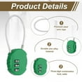 thumbnail image 2 of Uxcell 2-Pack Candado de Combinación, Aleación de Zinc 3 Dígitos Contraseña Candado de Cable Redondo Luggage Combo Lock Candado Sin Llave para Exterior [Verde Oscuro], 2 of 7