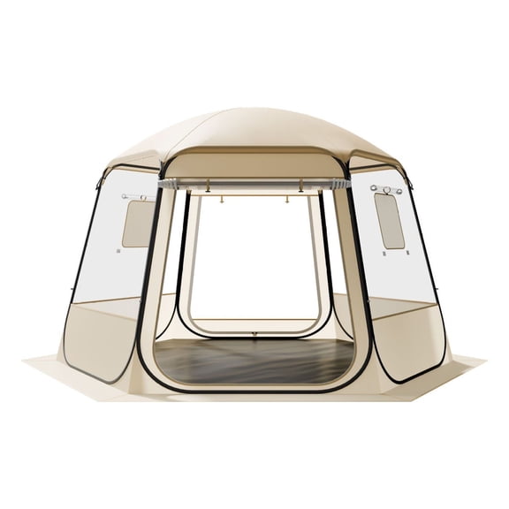Bubble Tent, 11 x 10.2 ft Waterproof Camping Tent, Clear Dome Igloo Shelter, UV Resistant Outdoor Patio Tent with Windows, 360° View, for 8-10 Person