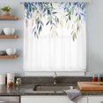 thumbnail image 5 of Blue Green Leaves Sheer Curtains 72 Inches Long, Watercolor Spring Botanical Branches Light Filering Curtains, Breathable Simi Curtain Privacy Drapes for Living Room Bedroom Window Treatment, 5 of 9