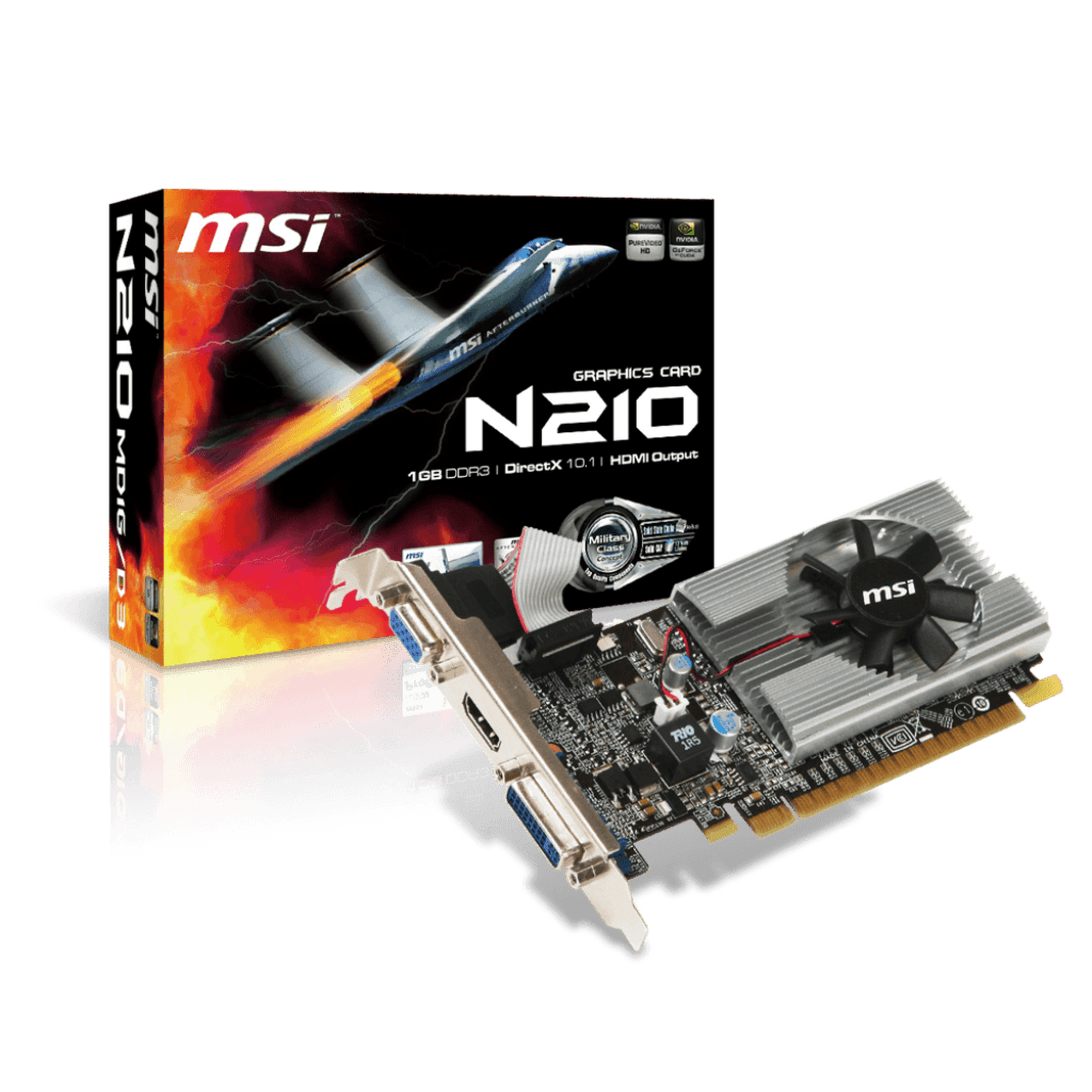 MSI NVIDIA GeForce N210 video card N210-MD1G/D3