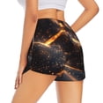 thumbnail image 4 of Picia Abstract Glowing Wave Pattern Pattern Women's 2 in 1 Athletic Running Shorts High Waisted Workout Casual Gym Sweat Shorts with Comfy Liner Zipper Pockets-Medium, 4 of 9