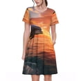 thumbnail image 1 of Disketp Sunset Dancing Dolphin B para Vestido de Manga Corta para Mujeres, Vestidos de Verano para Mujeres, Casual y Holgado para la Playa, 1 of 6
