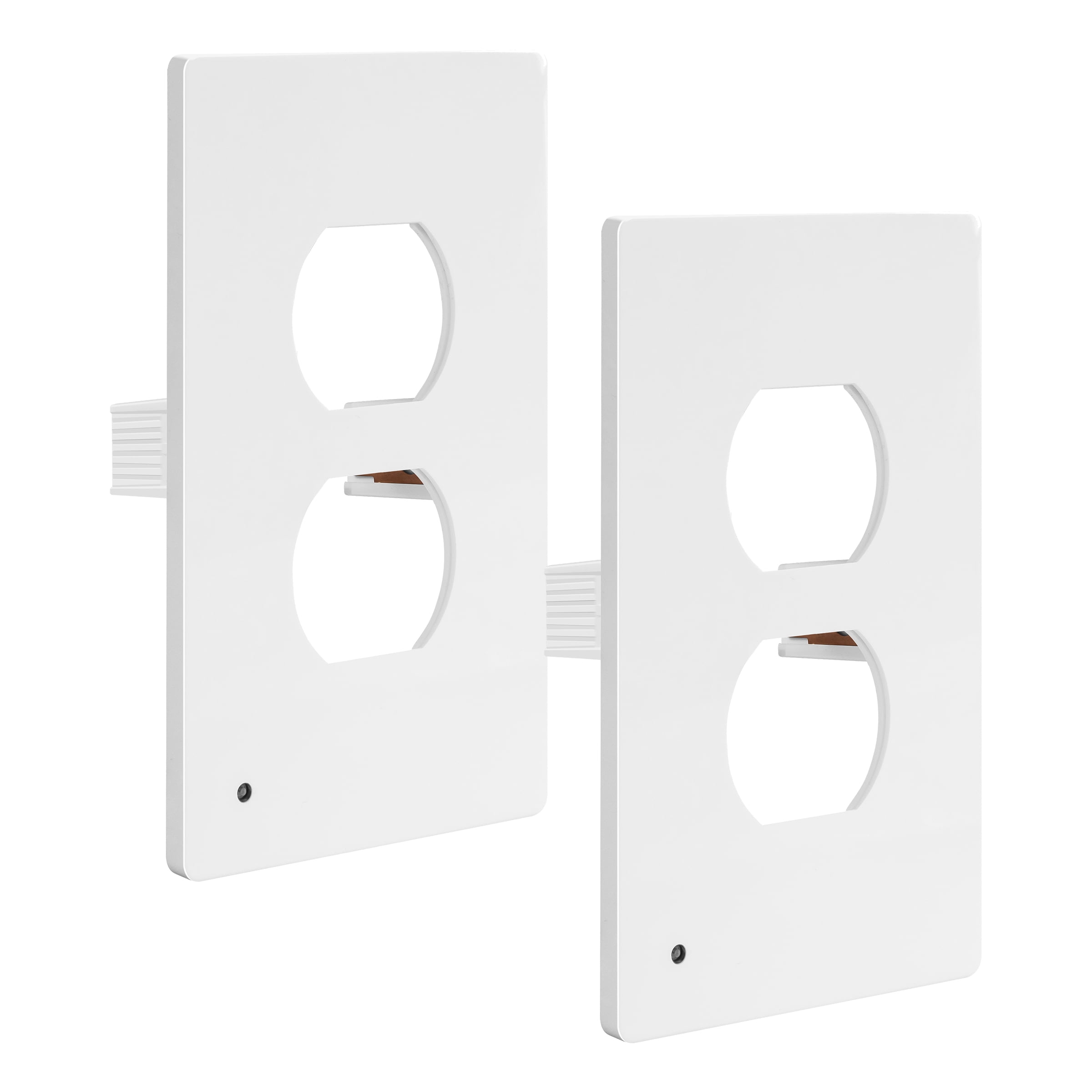 TOPGREENER Guide Light Wall Plate, Screwless Duplex Outlet Cover with