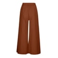 thumbnail image 4 of Women Casual Loose Solid Color Drawstring Elastic Waist Pocket Comfortable Cropped Pants Wide Leg Pants Women Harem Pants Casual High Waist plus Size Sweatpants for Women Stretch Pants for Women Work, 4 of 8
