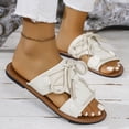 thumbnail image 4 of OKBOP Flat Sandals for Women Open Toe Slide Beach Sandals Lace-Up Summer Casual Shoes, 4 of 7