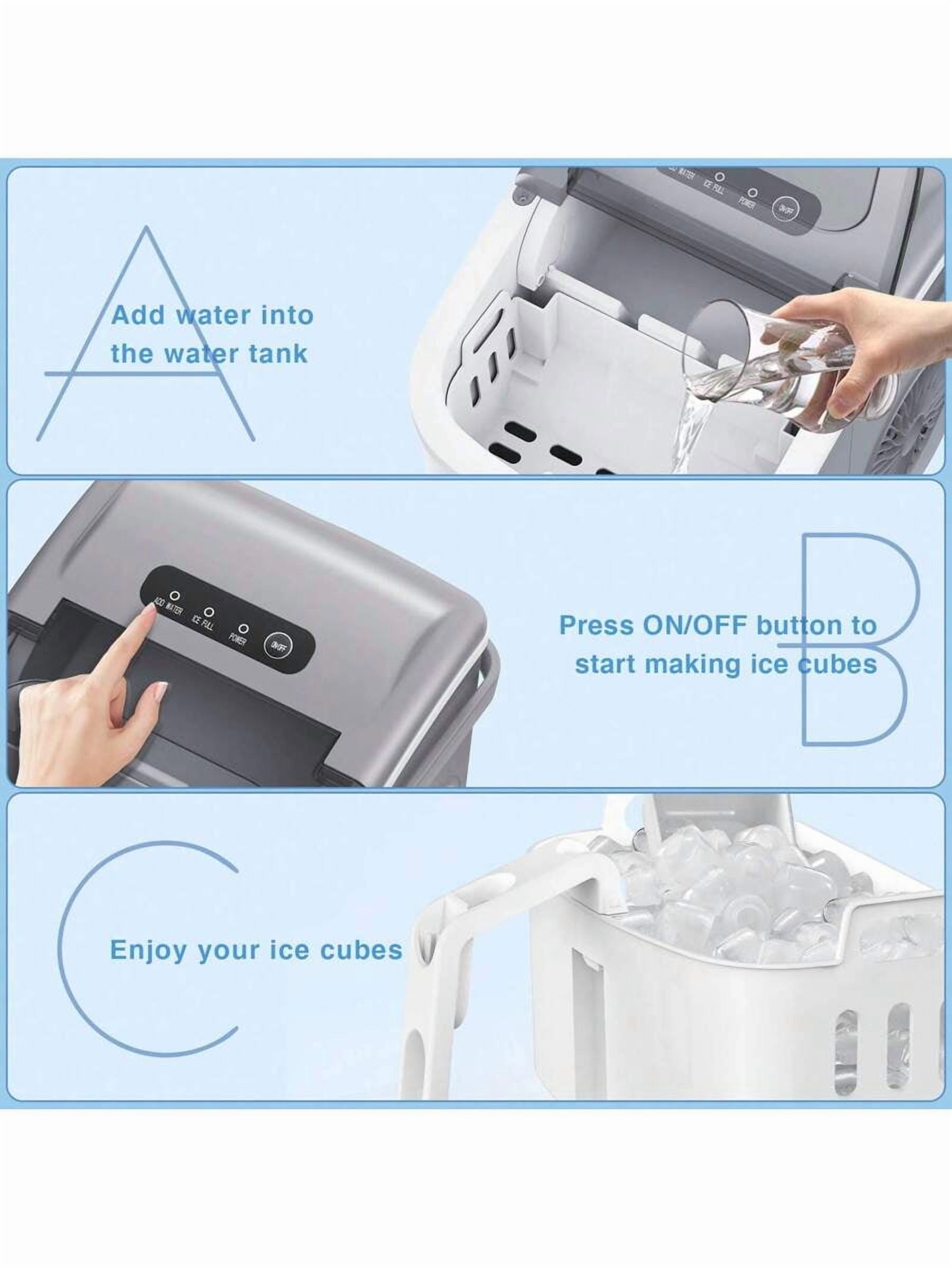 Havato Nugget Ice Maker Countertop,  Self-Cleaning  Ice Maker With Ice Basket & Scoop, 26Lbs/24H, 9 Ice Cubes Ready In 6 Mins, Chewable Ice Maker Machine For Home Camping Party RV