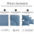 thumbnail image 2 of Southshore Fine Linens Vilano Extra Deep Pocket 6-Piece Sheet Set, 110 GSM Microfiber, 21-Inch Deep Pocket, 1 Fitted Sheet, 1 Flat Sheet, 4 Pillowcases, Coronet Blue, Queen, 2 of 9