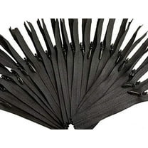 Invisible YKK (Conceal) Black Zippers for Apparel & Craft Projects - Closed Bottom - Color Black - Made in The United States (25 Zippers Per Pack) (18" Inches)