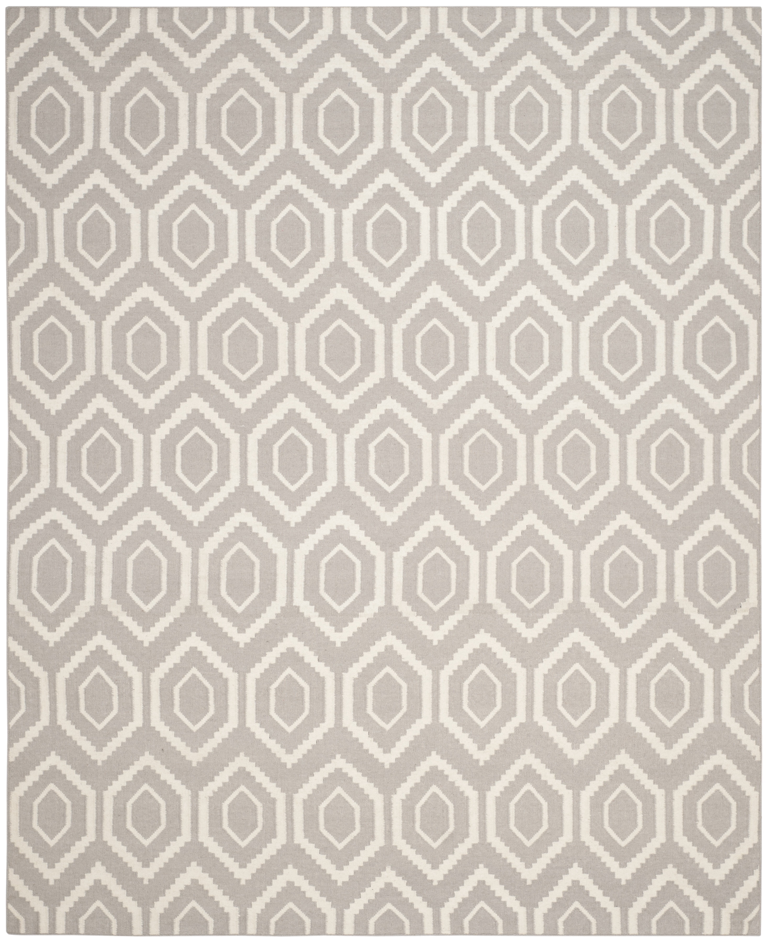 Safavieh Dhurries Bianca Geometric Area Rug, Gray/Ivory, 8' x 10'