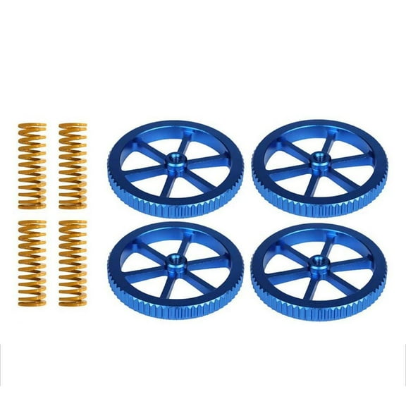 SIEYIO Upgraded 4PCS Creality 3D Printer Aluminum Hand Twist Leveling Nut Hot Bed Die Springs for Ender 3/Ender 3 S1 Pro/3 Pro