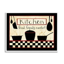 Kitchen Food Family Comfort Patterned Food & Beverage Graphic Art White Framed Art Print Wall Art