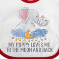 thumbnail image 4 of Inktastic My Poppy Loves Me to the Moon and Back Elephants in Clouds Boys or Girls Baby Bib, 4 of 4