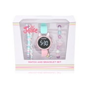 Justice Girls LED Silicone Watch and Matching Bracelet 4 Piece Set