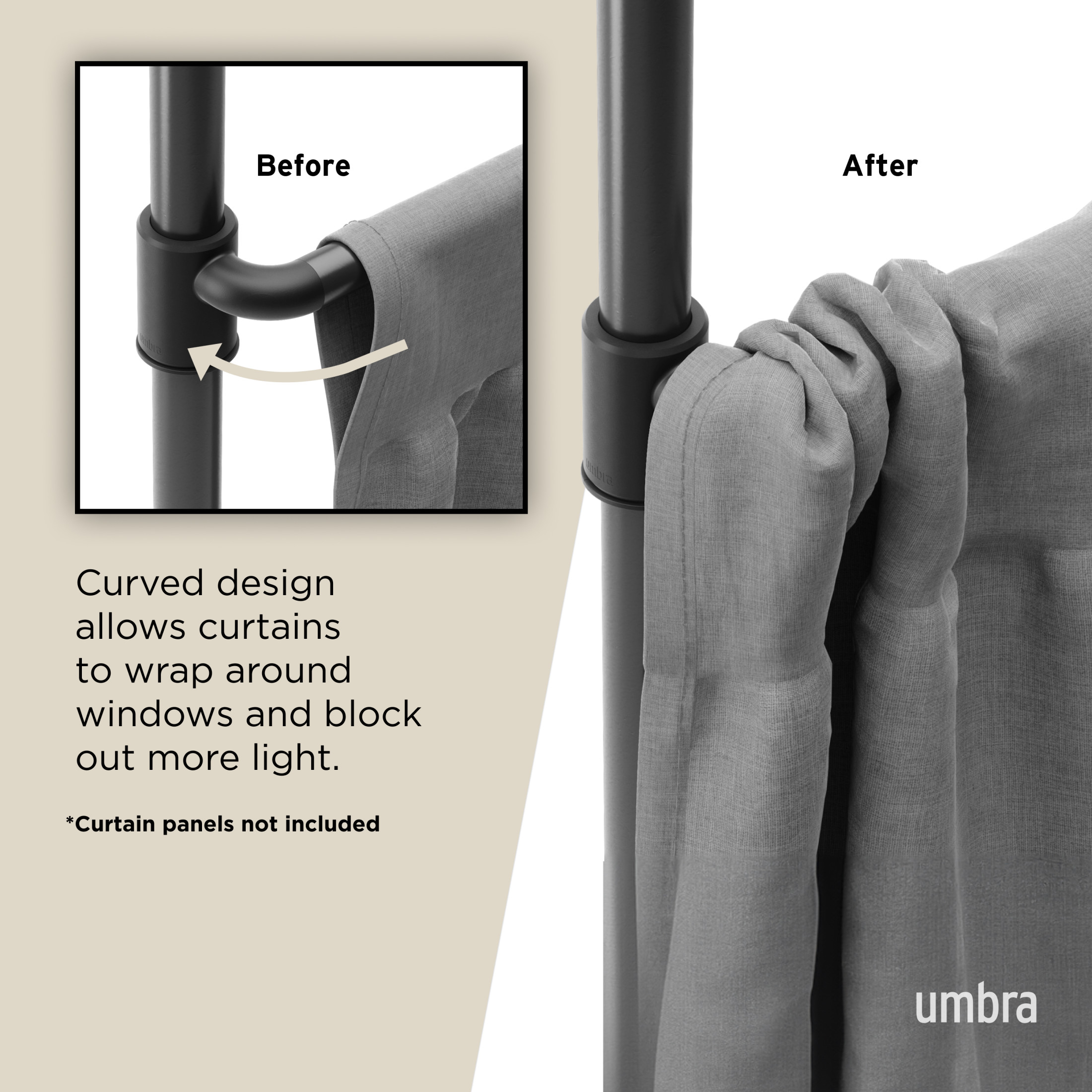 Umbra Anywhere Expandable Rod Curtain Rod & Room Divider 36-66"